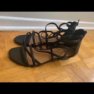 Black Sandals Zip Up S10